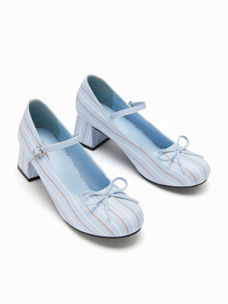 BOWKNOT CHUNKY HEELED MARY JANE SHOES