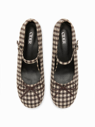 BOWKNOT CHUNKY HEELED MARY JANE SHOES