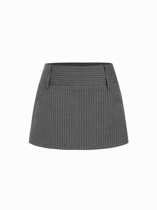Low Rise Striped Pocket A-line Mini Skort