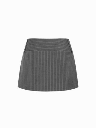 Low Rise Striped Pocket A-line Mini Skort