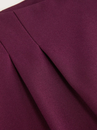 High Rise Metal Button Pleated Wide Leg Trousers