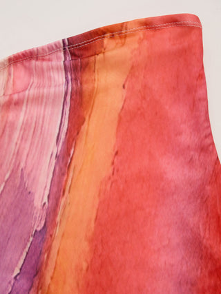 High Stretch Mesh Abstract Bandeau Straight Maxi Dress