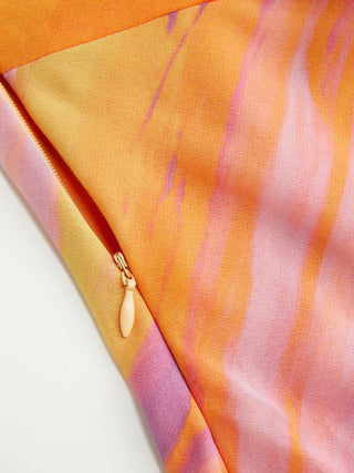 Chiffon Abstract Halter Neckline Ruched Beaded Blouse