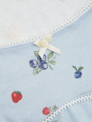 Fruit Graphic Square Neck Ruched Tank Top