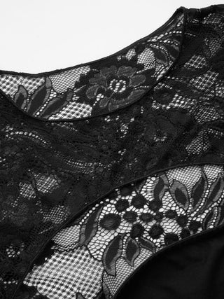 Lace Bandeau Round Neckline See-through Layered Top