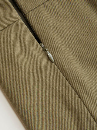 Cotton-blend Low Rise Belted Double Breasted Mini Skirt