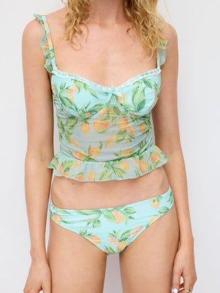 Sweetheart Fruit Bowknot Ruffle Tankini Set