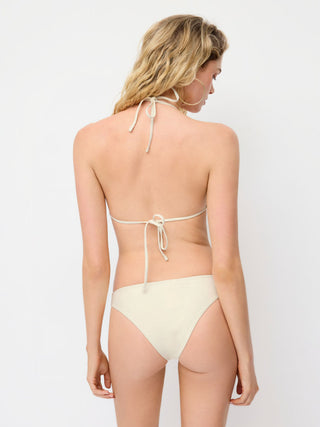 Halter Shell Embroidery Triangle Bikini Set