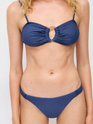 Sweetheart Floral Ruched O-Ring Bracelet Low Rise Bikini Set With Sarong