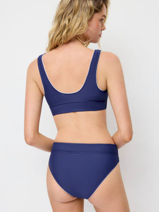 U-neckline Tankini Full Coverage Bikini Set