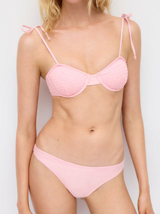 Sweetheart Underwire Cheeky Smocked Bikini Set
