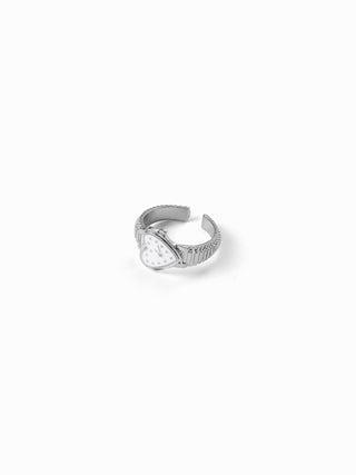 HEART & CLOCK PENDANT OPEN RING