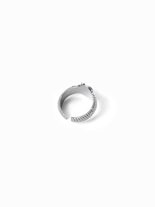 HEART & CLOCK PENDANT OPEN RING