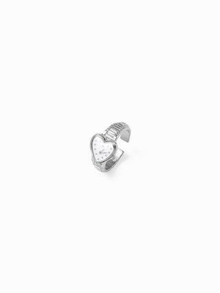 HEART & CLOCK PENDANT OPEN RING