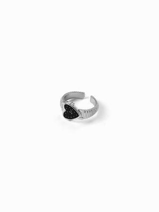 HEART & CLOCK PENDANT OPEN RING