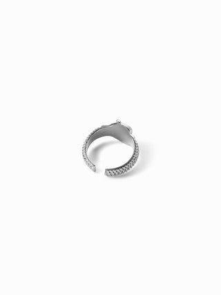 HEART & CLOCK PENDANT OPEN RING