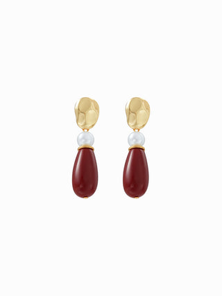 RESIN & FAUX PEARL DROP EARRINGS