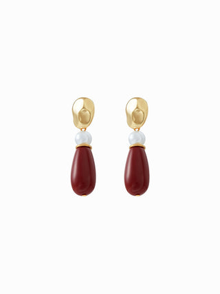RESIN & FAUX PEARL DROP EARRINGS