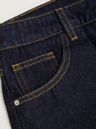 Denim Low Rise Metal Detail Barrel-leg Jeans