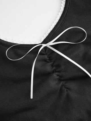 Cotton-blend Halter Neck Ruched Front Cami Top