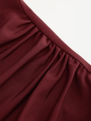 Boat Neck Short Sleeve Ruched A-line Mini Dress