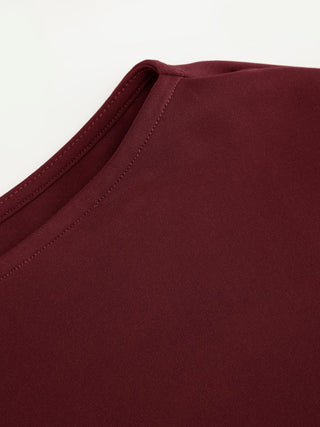 Boat Neck Short Sleeve Ruched A-line Mini Dress