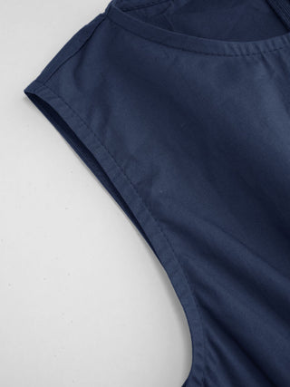 Cotton Ruched Peplum Tank Blouse