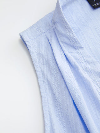 Textured Cotton-blend V-neck Tie Front Top & Mid Rise Maxi Skirt Set