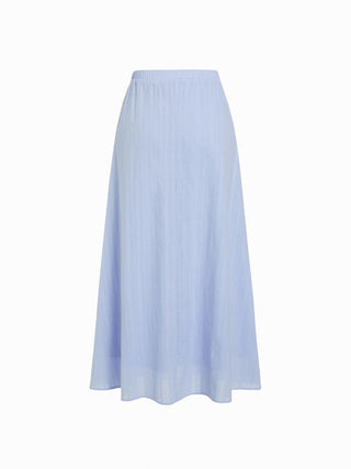 Textured Cotton-blend V-neck Tie Front Top & Mid Rise Maxi Skirt Set