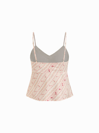 Striped Lace Trim Cami Top & Mid Rise Mini Skirt Set