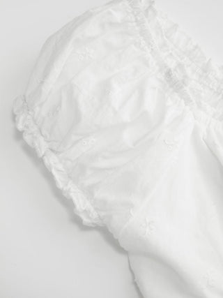 Cotton-blend Broderie Anglaise Off-shoulder Top & Mid Rise Mini Skirt Set