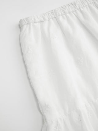 Cotton-blend Broderie Anglaise Off-shoulder Top & Mid Rise Mini Skirt Set