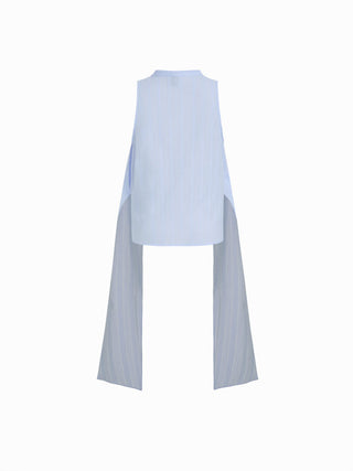 Textured Cotton-blend V-neck Tie Front Top & Mid Rise Maxi Skirt Set