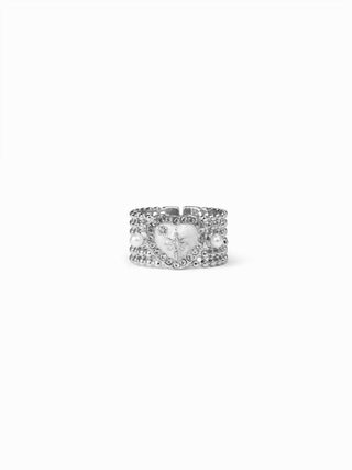 HEART & RHINESTONE RING