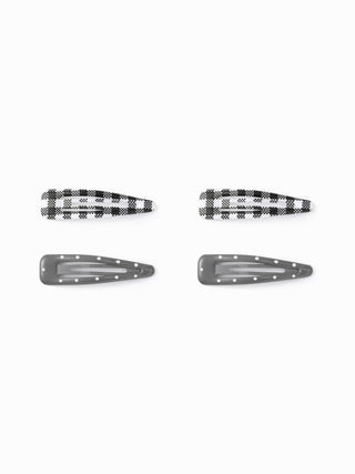 4PCS GINGHAM HAIR CLIP SET