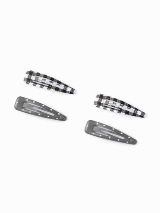 4PCS GINGHAM HAIR CLIP SET