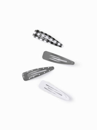 4PCS GINGHAM HAIR CLIP SET