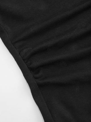 Scoop Neckline Ruched Cap Sleeve Top
