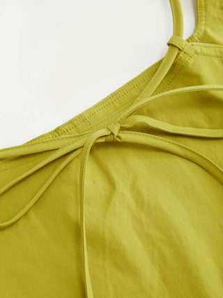 Square Neck Asymmetrical Hem Oversized Tank Blouse