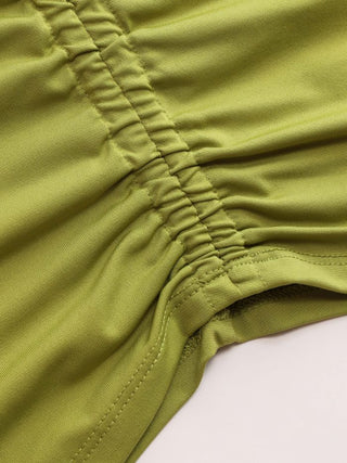 V-neck Ruffle Sleeve Ruched Halter Top