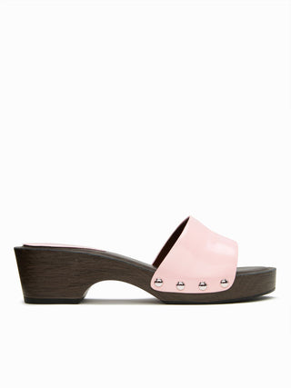 STUDDED PLATFORM MULE SANDALS