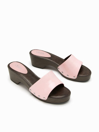 STUDDED PLATFORM MULE SANDALS