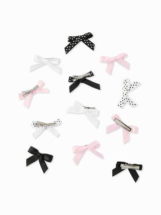 12PCS POLKA DOT BOWKNOT HAIR CLIP SET