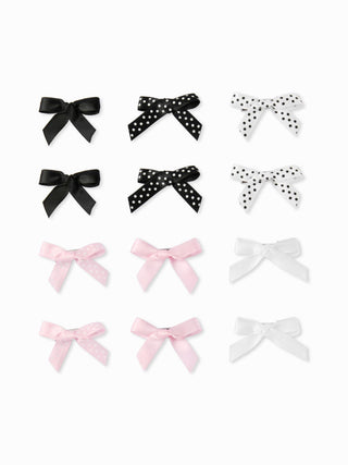 12PCS POLKA DOT BOWKNOT HAIR CLIP SET