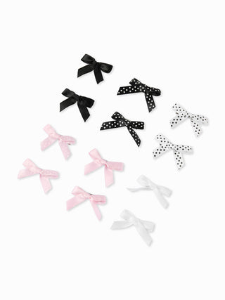 12PCS POLKA DOT BOWKNOT HAIR CLIP SET