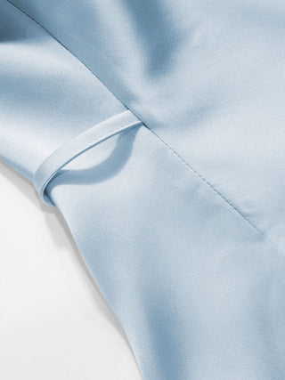 Satin Collar Knotted Shirt