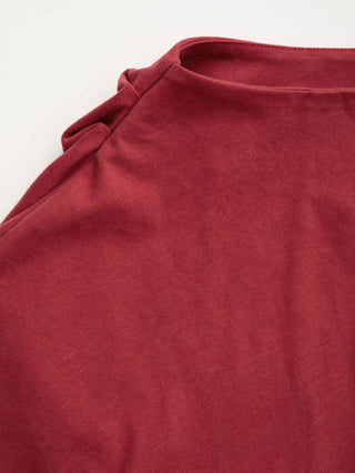 Cotton-blend Bird Graphic Asymmetrical Neck Ruched Tee