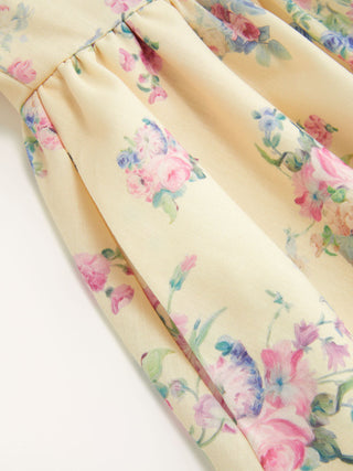 Textured Sculptural Floral Sweetheart Floral High Rise Flared Midi Dress