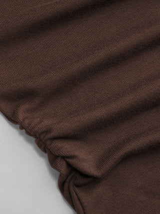 Boat Neck Mid-length Bell Sleeve Ruched Tee