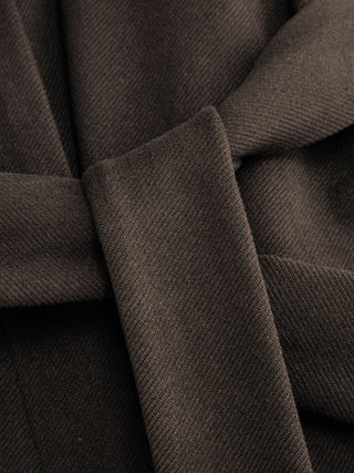 Wool-look Stand Collar Cloak Sleeve Oversized Jacket With Belt